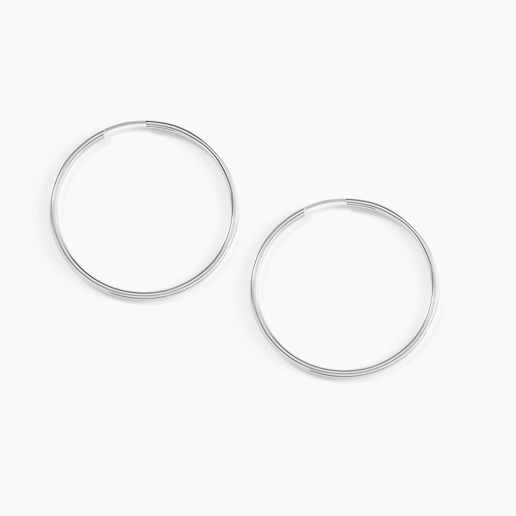 Créoles Valencina Or Blanc - Boucles d'oreilles créoles Femme | Histoire d’Or