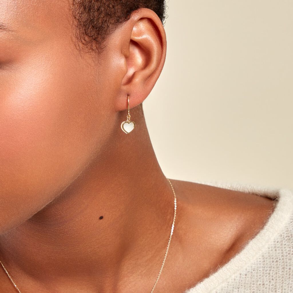 Boucles D'oreilles Pendantes Naïade Or Jaune Nacre - Boucles d'oreilles pendantes Femme | Histoire d’Or