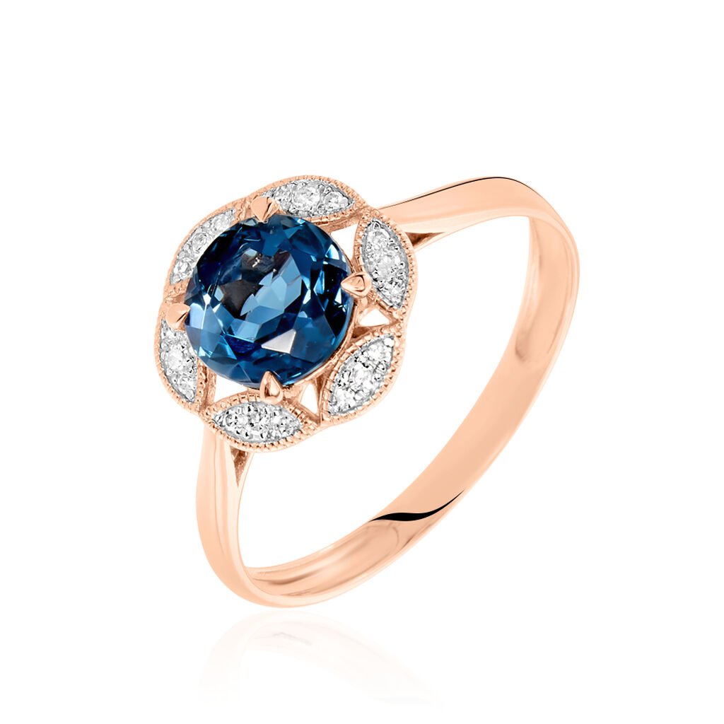 Bague Adryene Or Rose Topaze Et Oxyde De Zirconium - Bagues solitaires Femme | Histoire d’Or