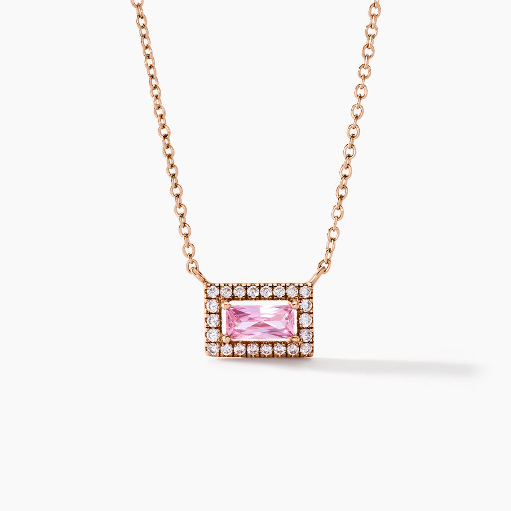 Collier Laurine Argent Rose Oxyde De Zirconium - Colliers fantaisie Femme | Histoire d’Or