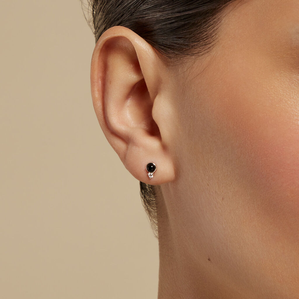 Boucles D'oreilles Puces Lonna Argent Blanc Verre Oxyde De Zirconium - Boucles d'oreilles fantaisie Femme | Histoire d’Or