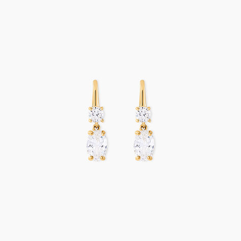 Boucles D'oreilles Pendantes Gulbeyaz Or Jaune Oxyde De Zirconium - Boucles d'oreilles pendantes Femme | Histoire d&rsquo;Or