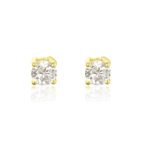 Boucles D'oreilles Puces Aphrodite Or Jaune Diamant - Clous d'oreilles Famille | Histoire d&rsquo;Or