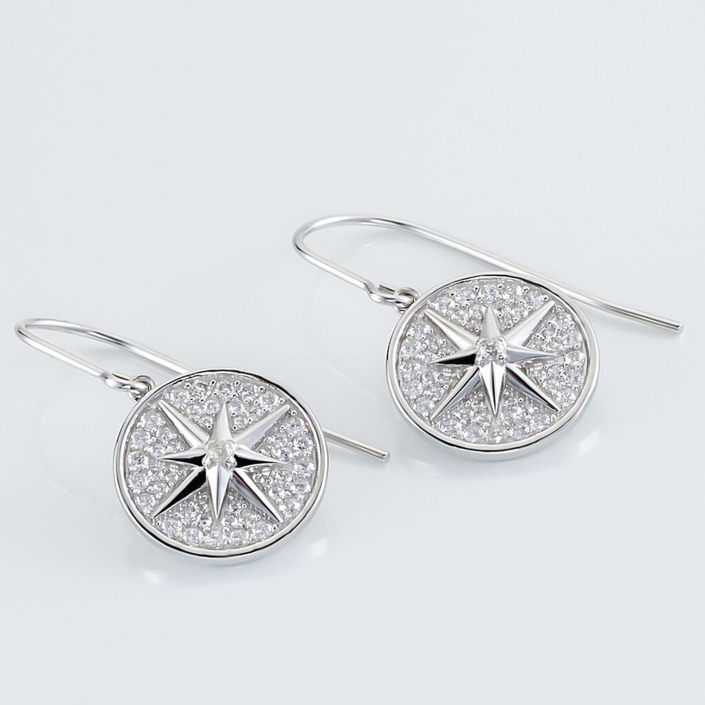 Boucles D'oreilles Pendantes Apollinaris Argent Blanc Oxyde - Boucles d'oreilles fantaisie Femme | Histoire d’Or