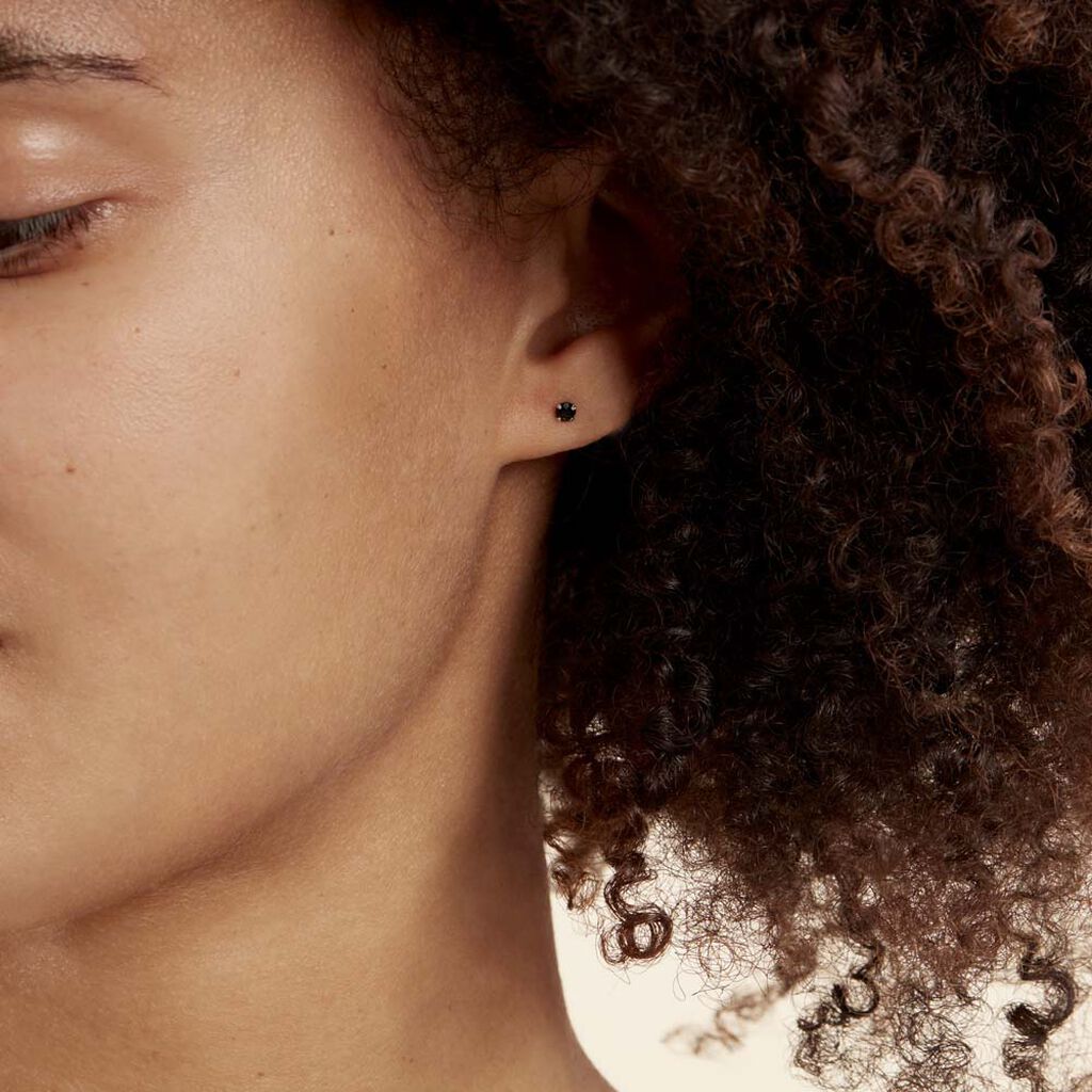 Boucles D'oreilles Puces Daria Or Blanc Oxyde De Zirconium - Clous d'oreilles Femme | Histoire d’Or