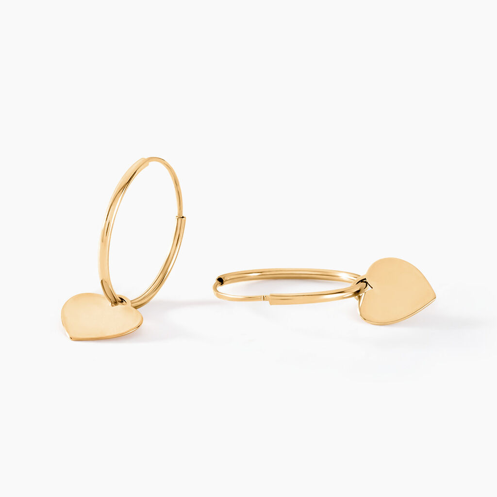 Créoles Belita Or Jaune - Boucles d'Oreilles Coeur Femme | Histoire d’Or