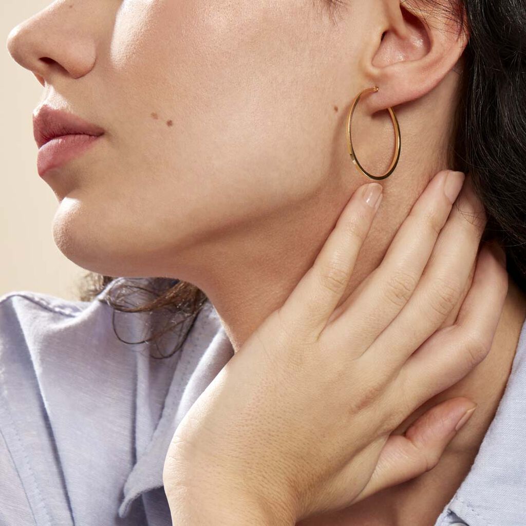 Créoles Thyrza Or Jaune - Boucles d'oreilles créoles Femme | Histoire d’Or