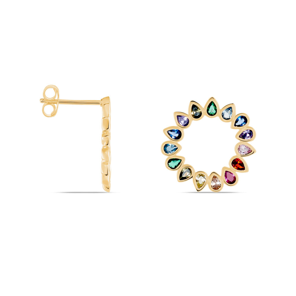 Boucles D'oreilles Pendantes Plaqué Or Jaune Ethem Pierres - Boucles d'oreilles fantaisie Femme | Histoire d’Or
