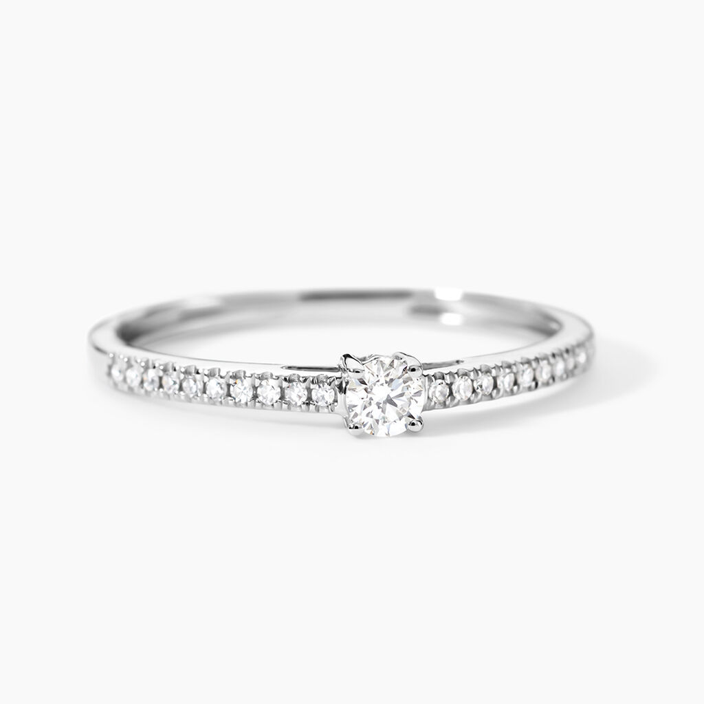 Bague Eliisa Platine Blanc Diamant - Bagues solitaires Femme | Histoire d&rsquo;Or