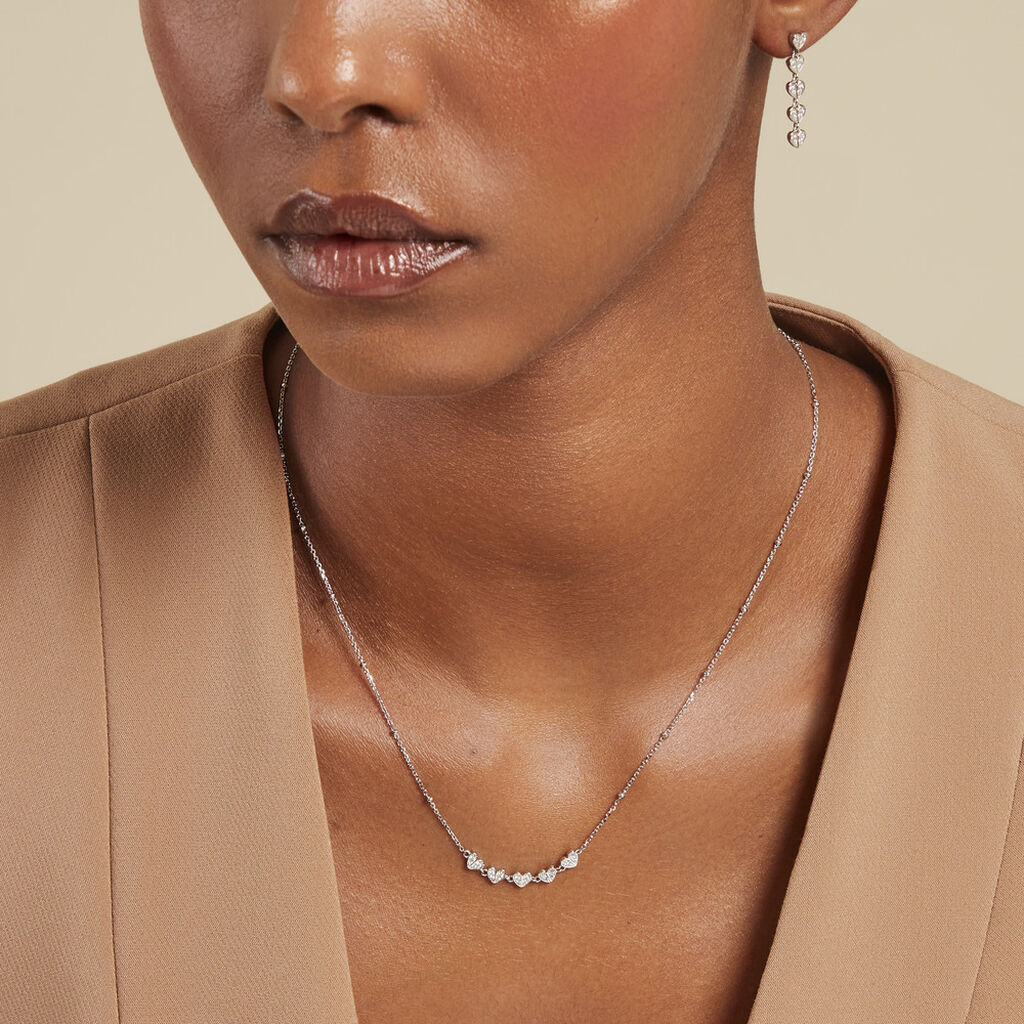 Collier Declaration Argent Blanc Oxyde De Zirconium - Colliers fantaisie Femme | Histoire d’Or