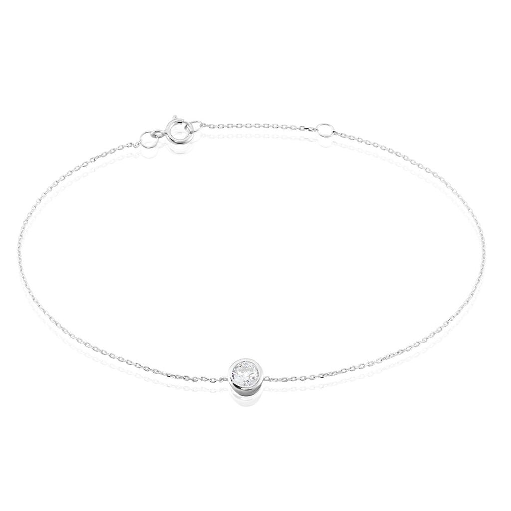 Bracelet Columbine Or Blanc Oxyde De Zirconium Blanc - Bracelets Femme | Histoire d’Or