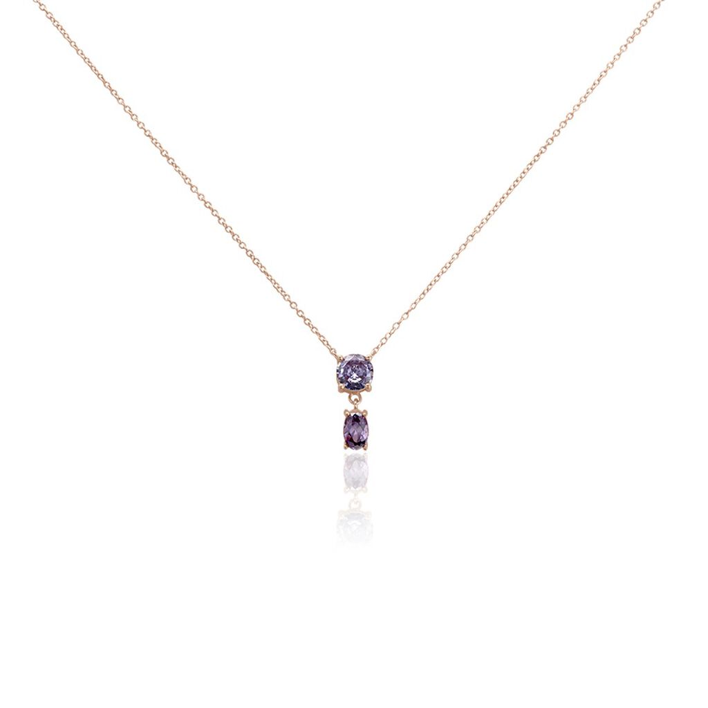 Collier Argent Rose Brenna Oxydes De Zirconium
