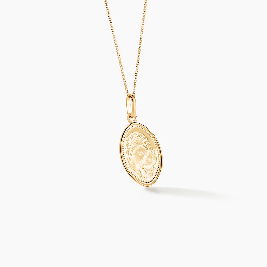 Pendentif Or Jaune Vierge A L'enfant - Pendentifs Communion Unisex | Histoire d&rsquo;Or