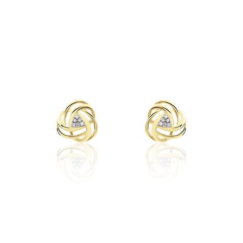 Boucles D'oreilles Puces Or Jaune Afua Diamants - Clous d'oreilles Femme | Histoire d’Or