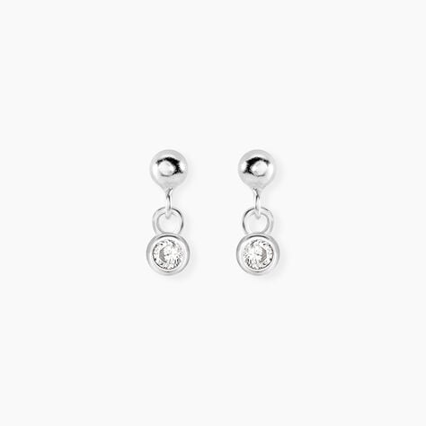 Boucles D'Oreilles Pendantes Fishke Argent Blanc Oxyde De Zirconium - Boucles d'oreilles fantaisie Femme | Histoire d&rsquo;Or