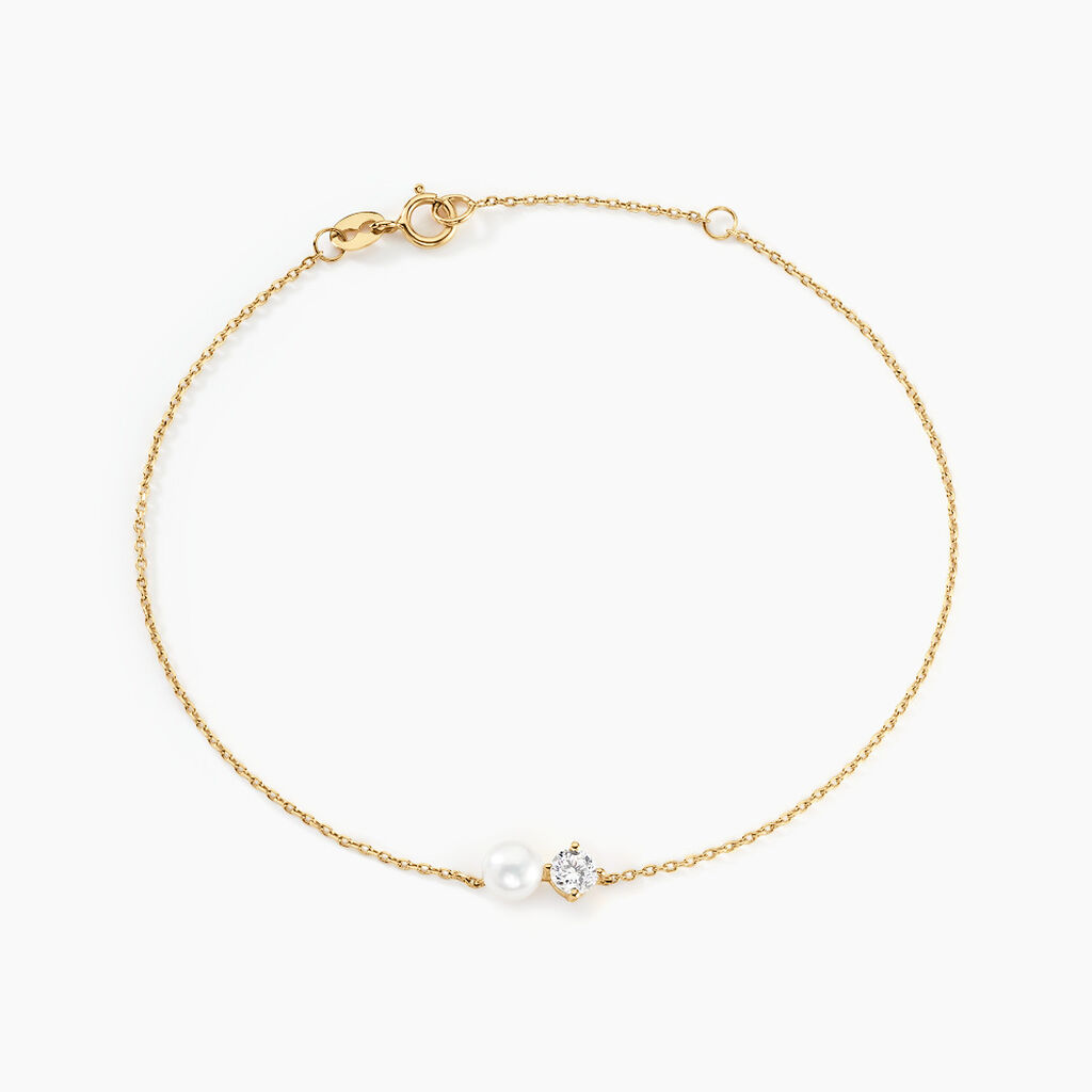 Bracelet Riita Or Jaune Perle De Culture Oxyde De Zirconium - Bracelets Femme | Histoire d’Or