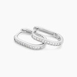 Cr&eacute;oles Haniya Argent Blanc Oxyde De Zirconium - Boucles d'oreilles cr&eacute;oles Femme | Histoire d&rsquo;Or