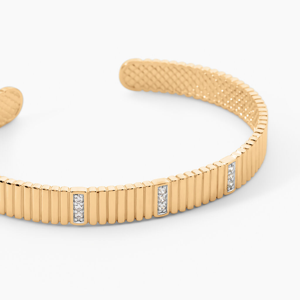 Jonc Alegria Plaqu&eacute; Or Jaune Oxydes De Zirconium - Bracelets joncs Femme | Histoire d&rsquo;Or