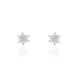 Boucles D'oreilles Puces Cyriac Argent Blanc Oxyde De Zirconium - Boucles d'oreilles fantaisie Femme | Histoire d’Or