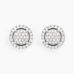 Boucles D'oreilles Puces Soleil D'hiver Or Blanc Diamant - Clous d'oreilles Femme | Histoire d&rsquo;Or
