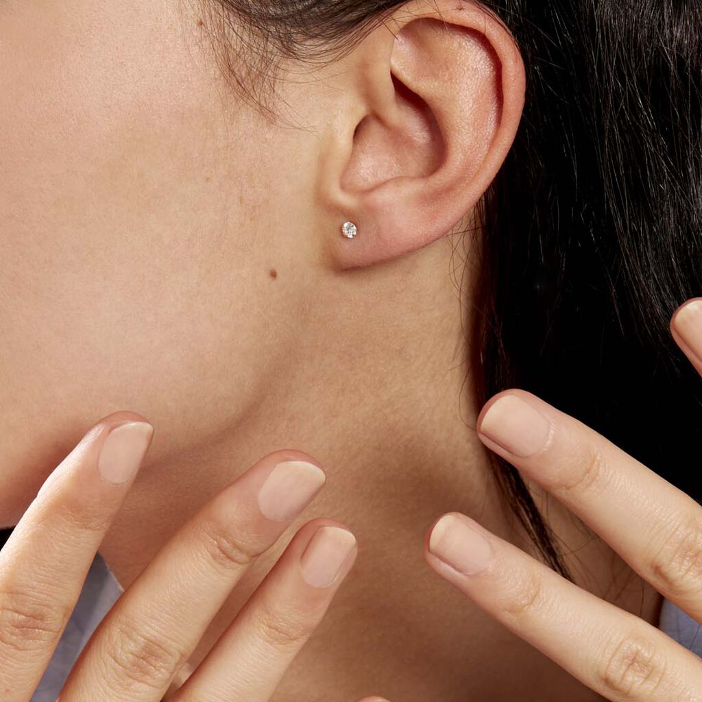 Boucles D'oreilles Puces Eddie Or Jaune Oxyde De Zirconium - Clous d'oreilles Femme | Histoire d’Or