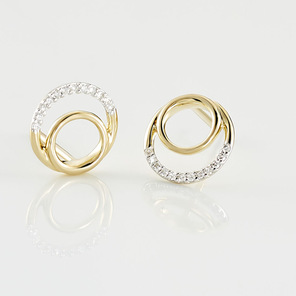 Boucles D'oreilles Puces Atlanta Or Jaune Diamant - Clous d'oreilles Femme | Histoire d’Or