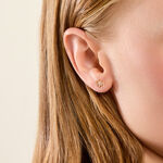 Boucles D'Oreilles Puces Philine Argent Dor&eacute; A L'Or 750/1000 Oxyde De Zirconium - Boucles d'oreilles fantaisie Enfant | Histoire d&rsquo;Or
