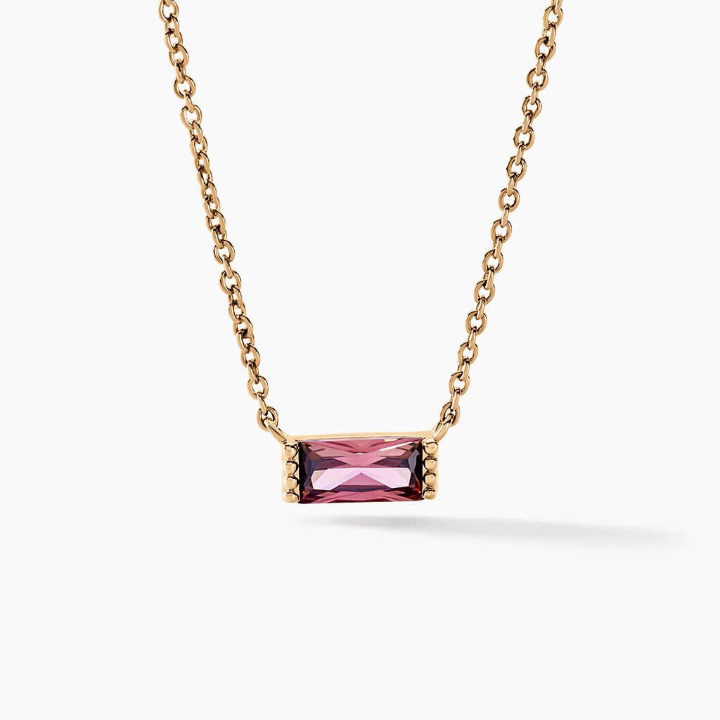 Collier Luccia Plaqu&eacute; Or Dor&eacute; Pierre D'imitation - Colliers Femme | Histoire d&rsquo;Or