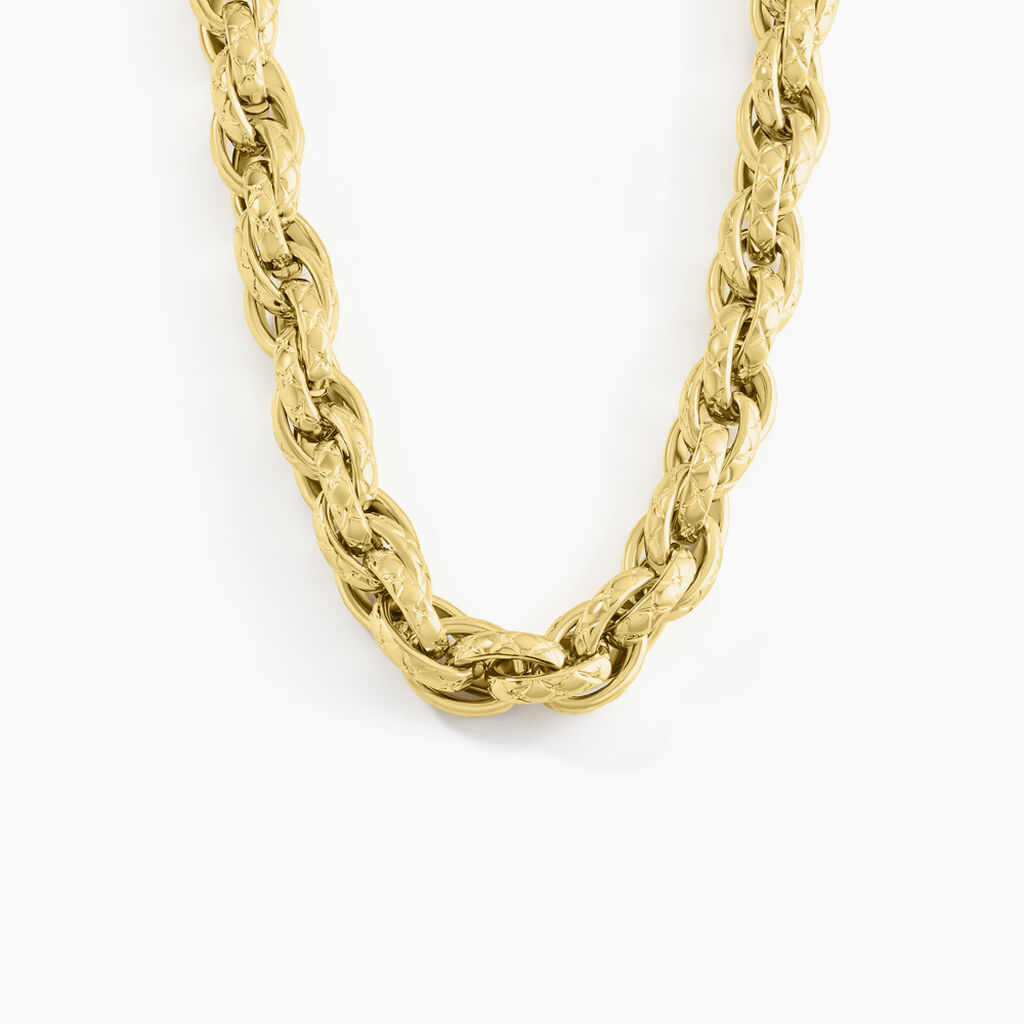 Collier Santa Cruz Acier Jaune - Ras de cou Femme | Histoire d’Or