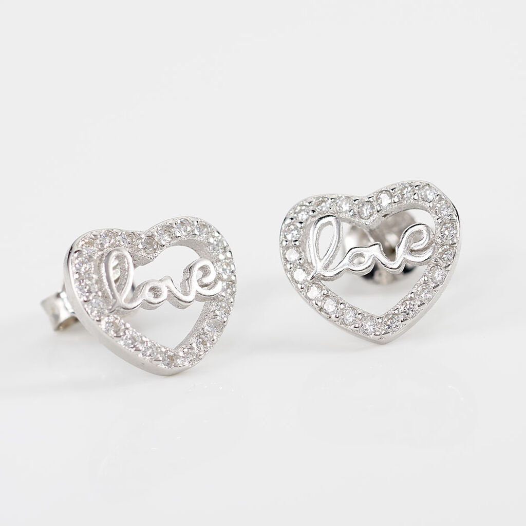 Boucles D'oreilles Puces Delicata Argent Blanc Oxyde De Zirconium - Boucles d'oreilles fantaisie Femme | Histoire d’Or