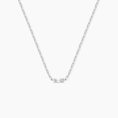 Collier Nigelle Argent Blanc Oxyde De Zirconium - Colliers fantaisie Femme | Histoire d&rsquo;Or