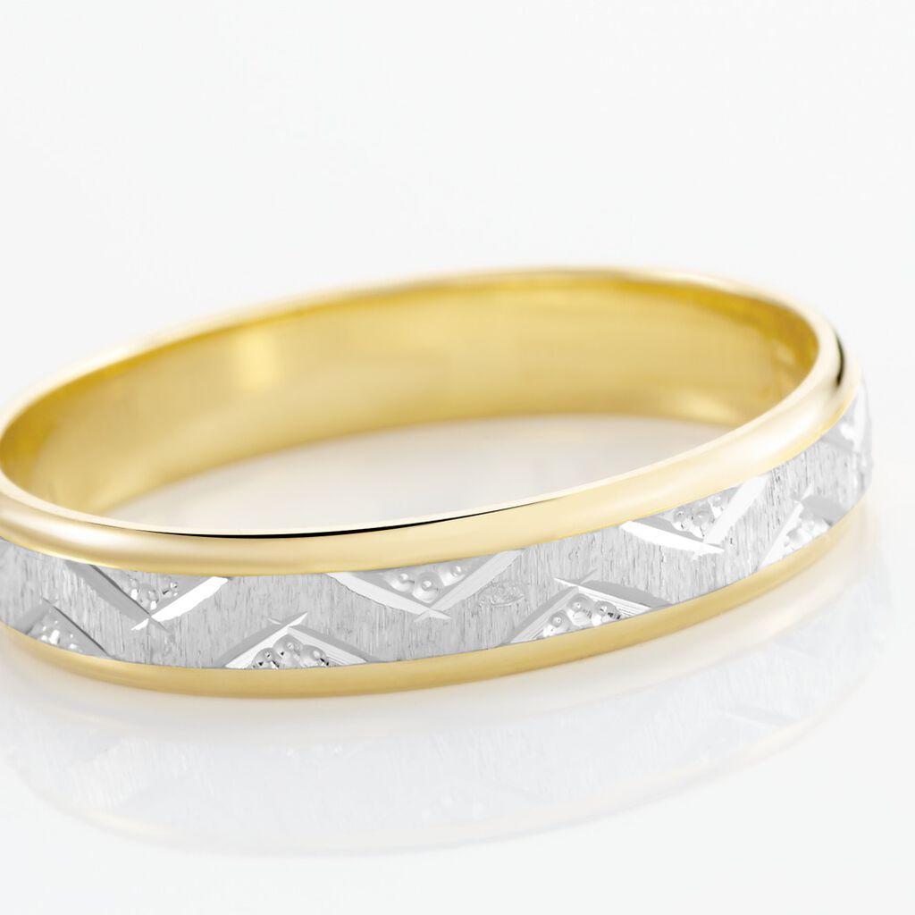 Alliance Cesarius Ruban Plat Or Bicolore - Alliances Unisex | Histoire d’Or