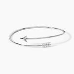 Bracelet Jonc Fabienna Argent Blanc - Bracelets joncs Femme | Histoire d&rsquo;Or
