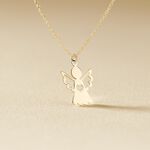 Collier Hallie Ange Et Coeur Or Jaune - Colliers Bapt&ecirc;me Enfant | Histoire d&rsquo;Or
