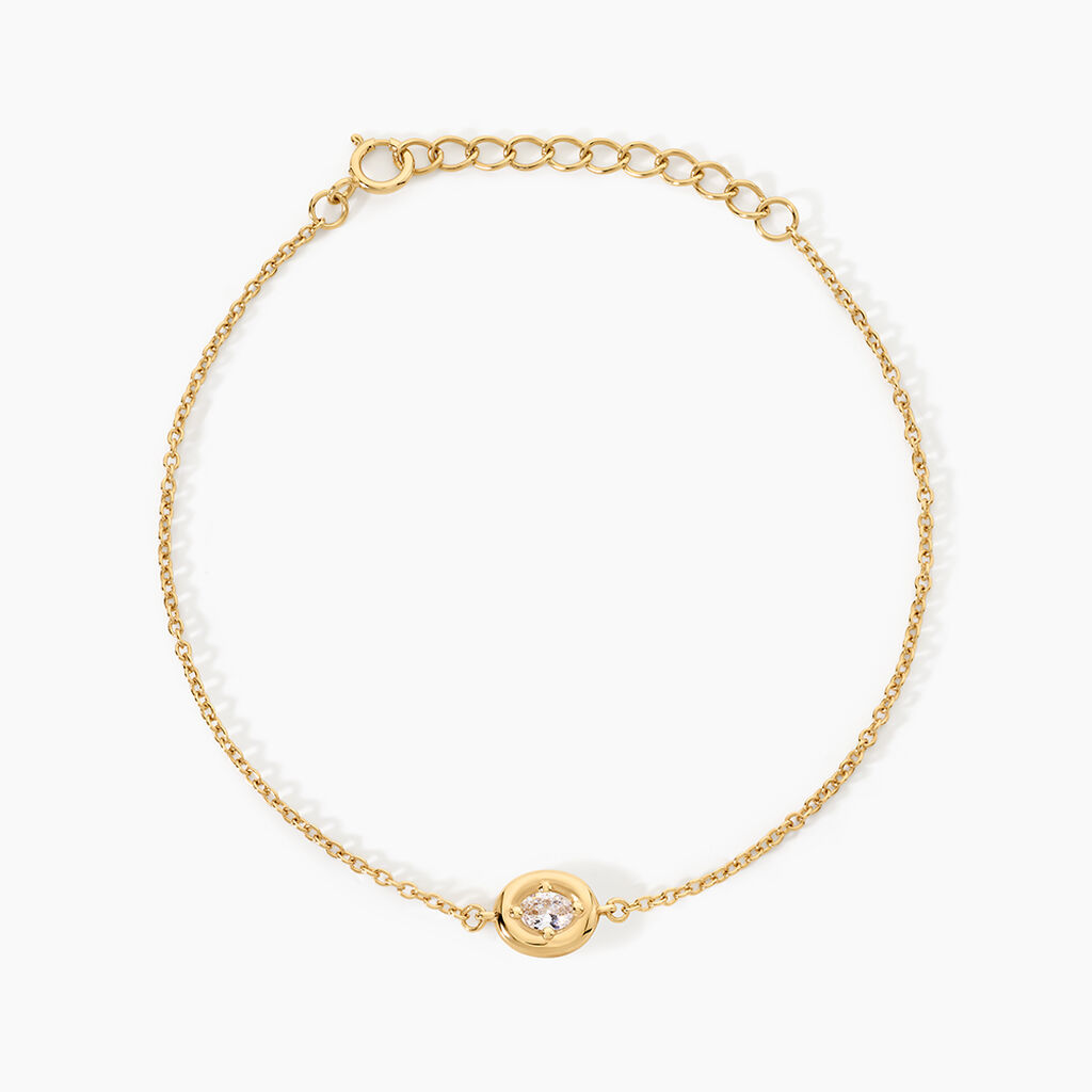 Bracelet Maurie Argent Dor&eacute; A L'Or 750/1000 Oxyde De Zirconium - Bracelets Femme | Histoire d&rsquo;Or