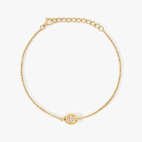 Bracelet Maurie Argent Dor&eacute; A L'Or 750/1000 Oxyde De Zirconium - Bracelets Femme | Histoire d&rsquo;Or
