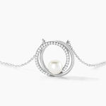 Collier Laury Argent Blanc Perle De Culture Et Oxyde De Zirconium - Colliers fantaisie Femme | Histoire d&rsquo;Or