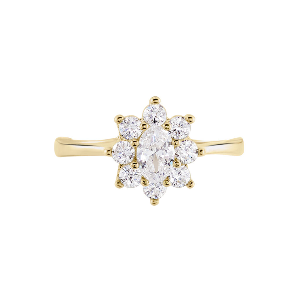 Bague Plaqu&eacute; Or Mahats Oxyde De Zirconium - Bagues solitaires Femme | Histoire d&rsquo;Or