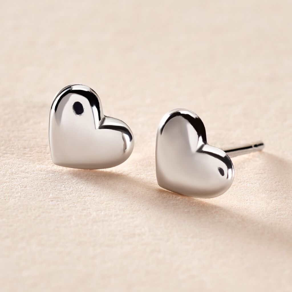 Boucles D'oreilles Puces Aricia Or Blanc - Clous d'oreilles Enfant | Histoire d’Or