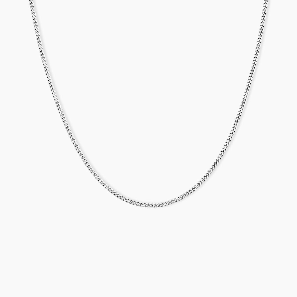 Cha&icirc;ne Imad Maille Gourmette Or Blanc - Chaines Femme | Histoire d&rsquo;Or