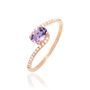 Bague Loriane Or Rose Amethyste Et Oxyde De Zirconium