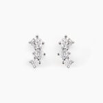 Boucles D'oreilles Puces Kyoto Or Blanc Oxyde De Zirconium - Clous d'oreilles Femme | Histoire d&rsquo;Or