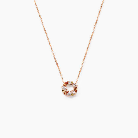 Collier Camelia Argent Rose Oxyde De Zirconium - Colliers fantaisie Femme | Histoire d’Or