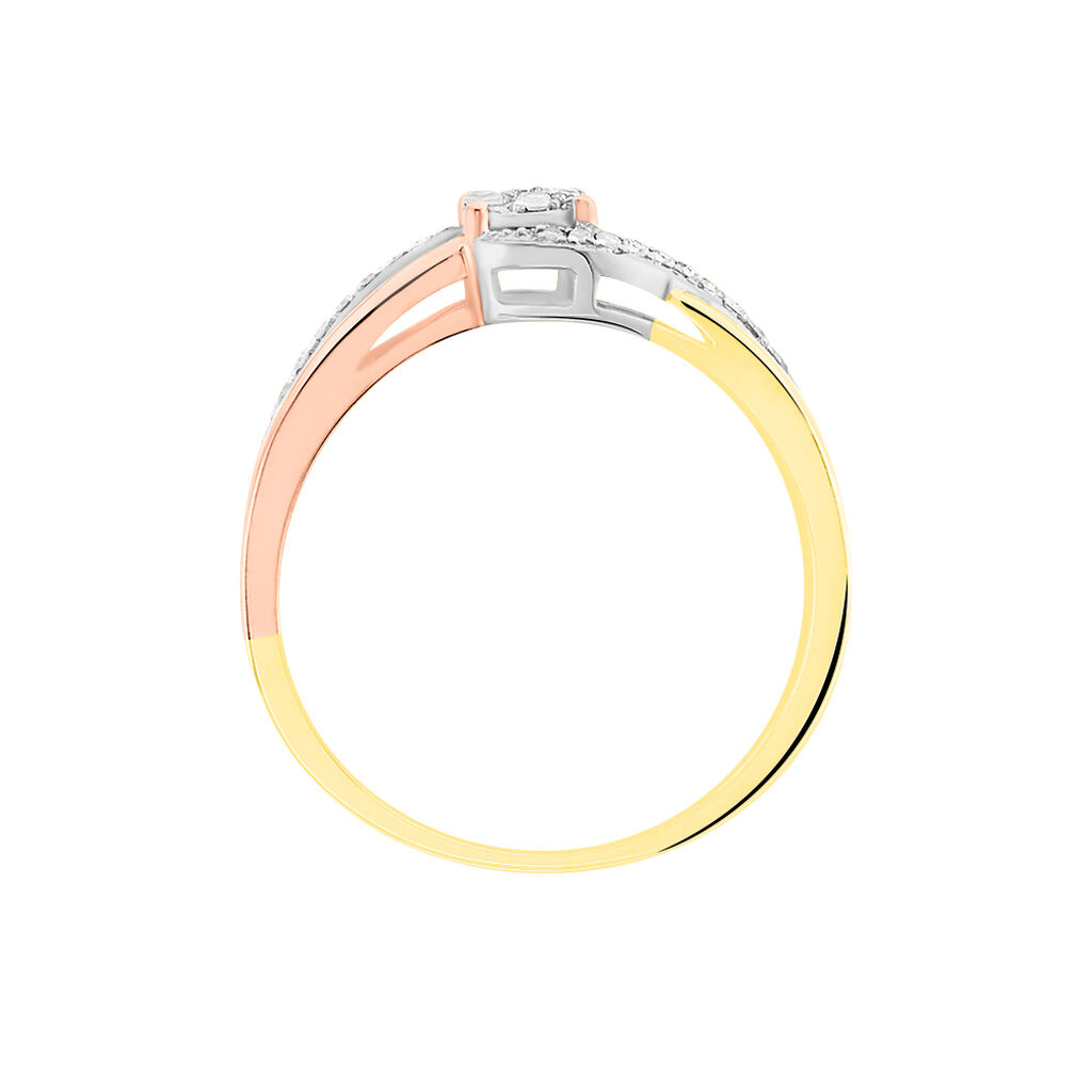 Bague Kyliane Or Tricolore Diamant - Bagues avec pierre Femme | Histoire d&rsquo;Or