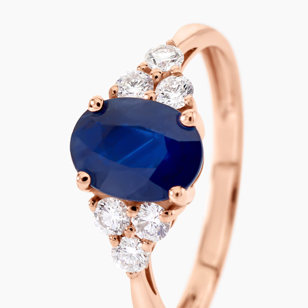 Bague Lea Or Rose Saphir Et Diamant - Bagues solitaires Femme | Histoire d&rsquo;Or