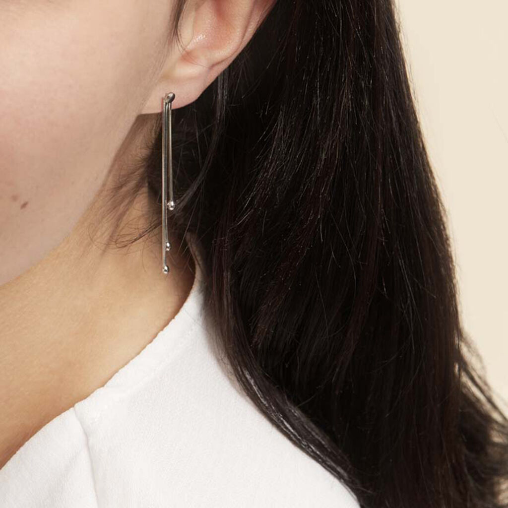 Boucles D'oreilles Pendantes Giorgia Argent Blanc - Boucles d'oreilles fantaisie Femme | Histoire d’Or