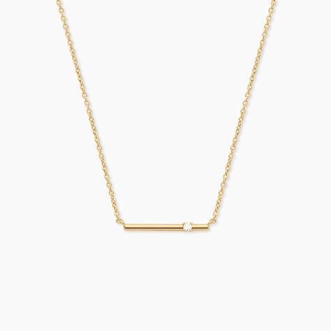 Collier Palmira Argent Dor&eacute; A L'Or 750/1000 Oxyde De Zirconium - Colliers Femme | Histoire d&rsquo;Or