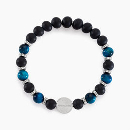 Bracelet Jourdan Homme 1921 Acier Blanc œil De Tigre Onyx - Bracelets fantaisie Homme | Histoire d’Or
