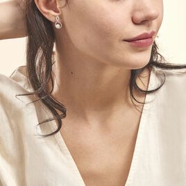 Boucles D'oreilles Pendantes Saja Argent  Perle De Culture Et Oxyde - Boucles d'oreilles fantaisie Femme | Histoire d’Or