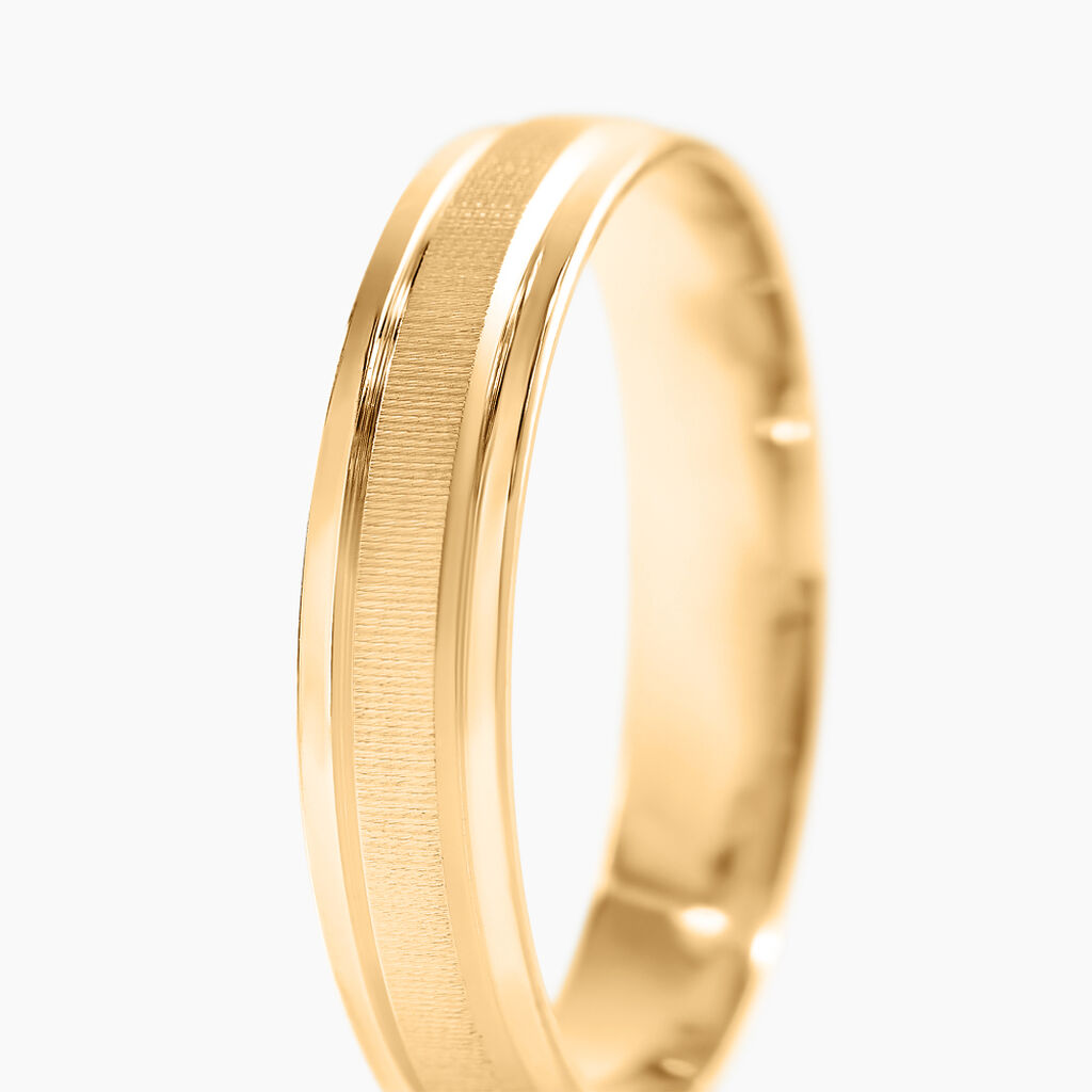 Alliance Mat Et Brillant Demi Jonc Classique Or Jaune - Alliances Unisex | Histoire d&rsquo;Or